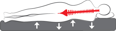 Diagram of Back Lying on Mattress